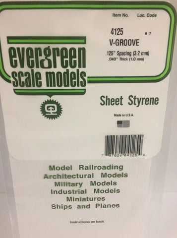 Evergreen 4125 .125 Spacing Vgroove Sheet