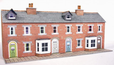 Metcalfe PN174 Red Brick Low Relief Terrace House Fronts