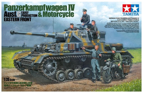 Tamiya Panzerkampfwagen IV Ausf.G Early Prod Eastern Front w/motorcycle