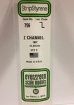 Evergreen 756 Z Channel .188" (4.8mm) Strips (3pcs)