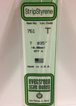 Evergreen 761 T Channel .035" (0.88mm) Strips (4pcs)
