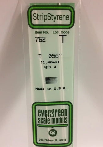 Evergreen 762 T Channel .056