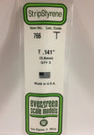 Evergreen 766 T Channel .141" (3.6mm) Strips (3pcs)