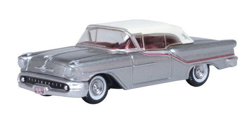 Oxford 1957 Oldsmobile 88 Convertible (Closed) - Juneau Grey / Red - White Accent