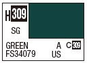 Mr Hobby H309 Semi Gloss Green FS34079