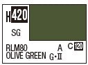 Mr Hobby H420 S/G Rlm80 Olive Green