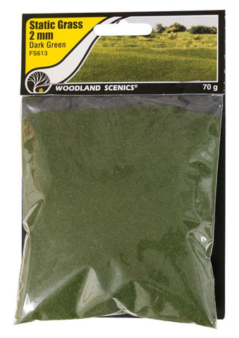 Woodland Scenics FS613 2mm Static Grass - Dark Green