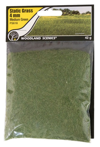 Woodland Scenics FS618 4mm Static Grass - Medium Green