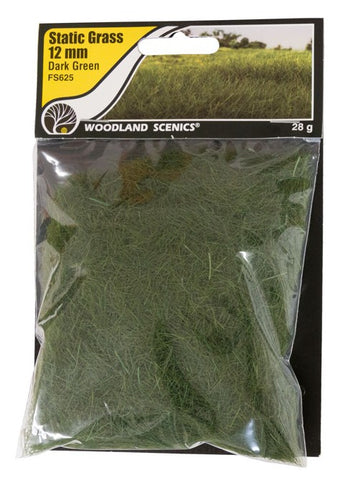 Woodland Scenics FS625 12mm Static Grass - Dark Green