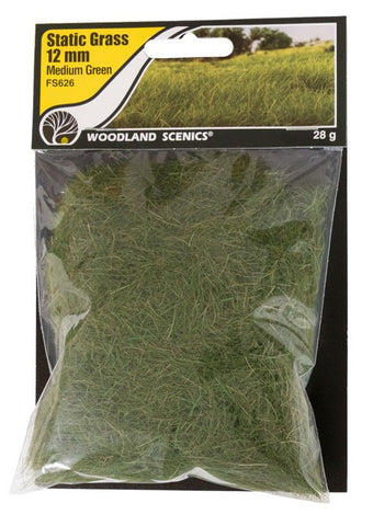Woodland Scenics FS626 12mm Static Grass - Medium Green