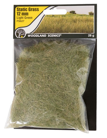 Woodland Scenics FS627 12mm Static Grass - Light Green