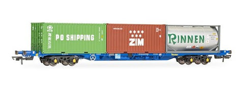 Hornby KFA Container Wagon w/ 2 x 20ft containers and 1 x 20ft Tanktainer