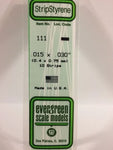 Evergreen 111 .015 X .030" (0.4 x 0.75mm)  Strips (10pcs)