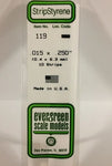 Evergreen 119 .015" x .250" (.38mm x 6.3mm) Strips (10pcs)