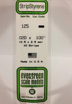 Evergreen 125 .020" x .100" (.51mm x 2.5mm) Strips (10pcs)