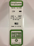 Evergreen 134 .030" x .080" / .75mm x 2mm Strip (10pcs)
