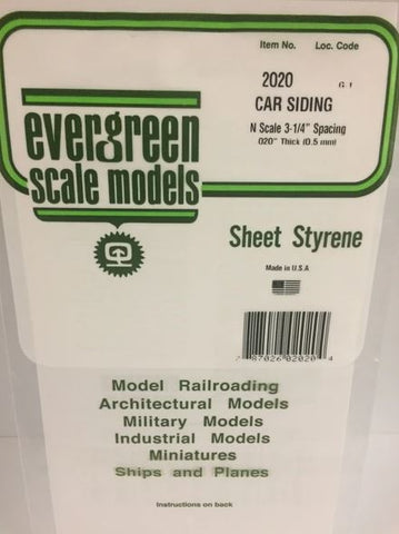 Evergreen 2020 .020" Passenger Car Siding