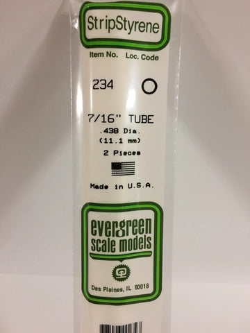 Evergreen 234 .438" / 11.1mm OD Tube (2pcs)