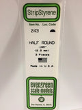 Evergreen 243  .100" (2.5mm) 1/2 Round (3pcs)