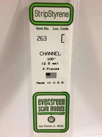 Evergreen 263  .100" / 2.5mm Channel (4pcs)