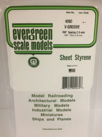 Evergreen 4060 .060" Spacing Vgroove Sheet