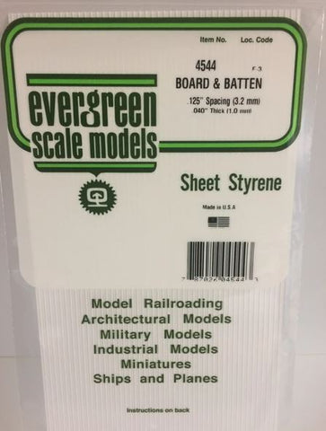 Evergreen 4544 .125" Spacing  Board and Battern Siding