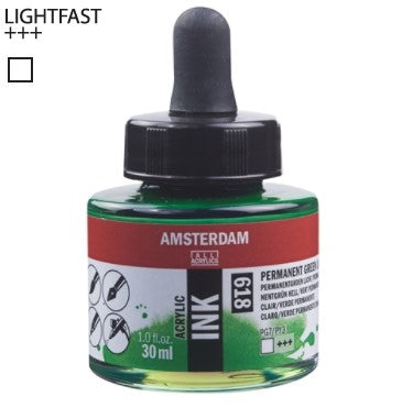 Amsterdam Acrylic Ink # 618 Permanent Green Light