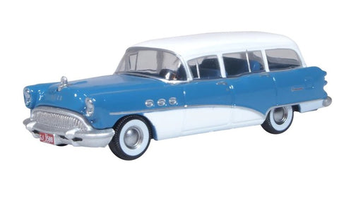Oxford 1954 Buick Century Estate Wagon - Ranier Blue / Arctic White