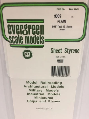 Evergreen 9009 .005" (13mm) Sheet (3pcs)