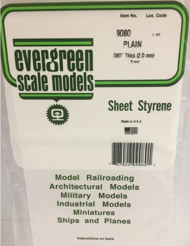 Evergreen 9080 .080" Thick (2.0mm) 1 sheet