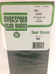 Evergreen 9513 .020" (0.51mm) Black Sheet (3pcs)